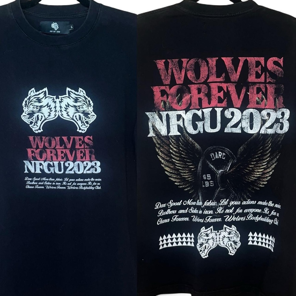 Darc Sport Wolves Forever NFGU 2023 cotton tee sz large 401/1000 limited edition